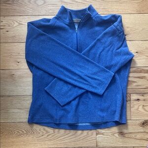 Women’s LL Bean Quarter Zip Mock Neck Fleece Blue